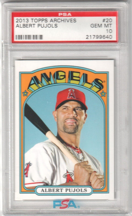 ALBERT PUJOLS 2013 Topps Archives #20 PSA 10 GEM MINT - Columbia Hobby - Sports Card Boxes - Toploaders - Card Savers