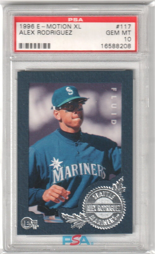ALEX RODRIGUEZ 1996 Fleer E - Motion XL Fluid #117 PSA 10 GEM MINT - MARINERS - Columbia Hobby - Sports Card Boxes - Toploaders - Card Savers