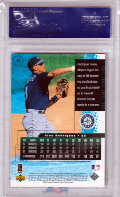 ALEX RODRIGUEZ 1999 Upper Deck Ionix #53 PSA 10 GEM MINT - MARINERS - Columbia Hobby - Sports Card Boxes - Toploaders - Card Savers