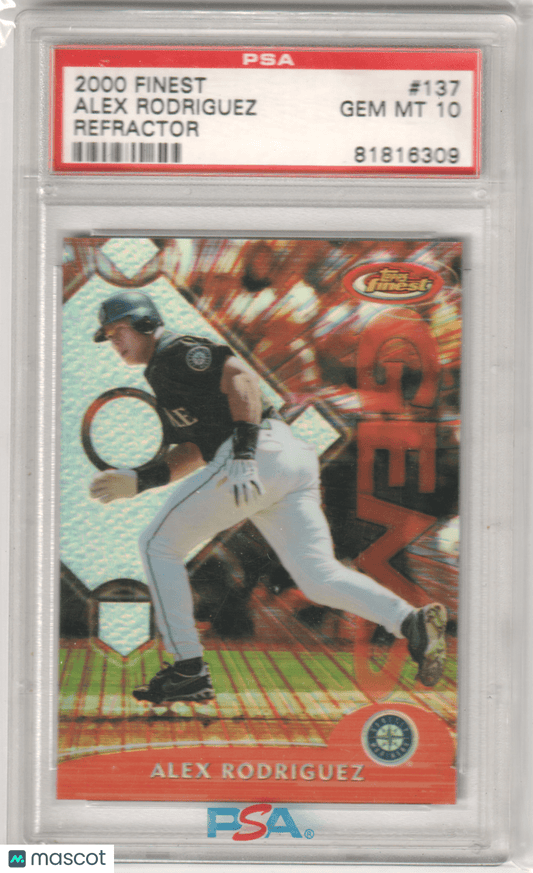 ALEX RODRIGUEZ 2000 Topps Finest 137 Refractor PSA 10 GEM MINT - MARINERS - Columbia Hobby - Sports Card Boxes - Toploaders - Card Savers