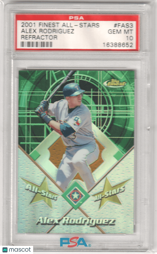 ALEX RODRIGUEZ 2001 Topps Finest All Stars FAS3 Refractor PSA 10 GEM MINT - Columbia Hobby - Sports Card Boxes - Toploaders - Card Savers