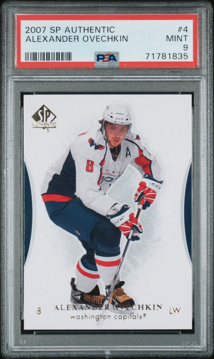 Alexander Ovechkin 2007 SP Authentic #4 PSA 9 MINT Pop 15 - Columbia Hobby - Sports Card Boxes - Toploaders - Card Savers
