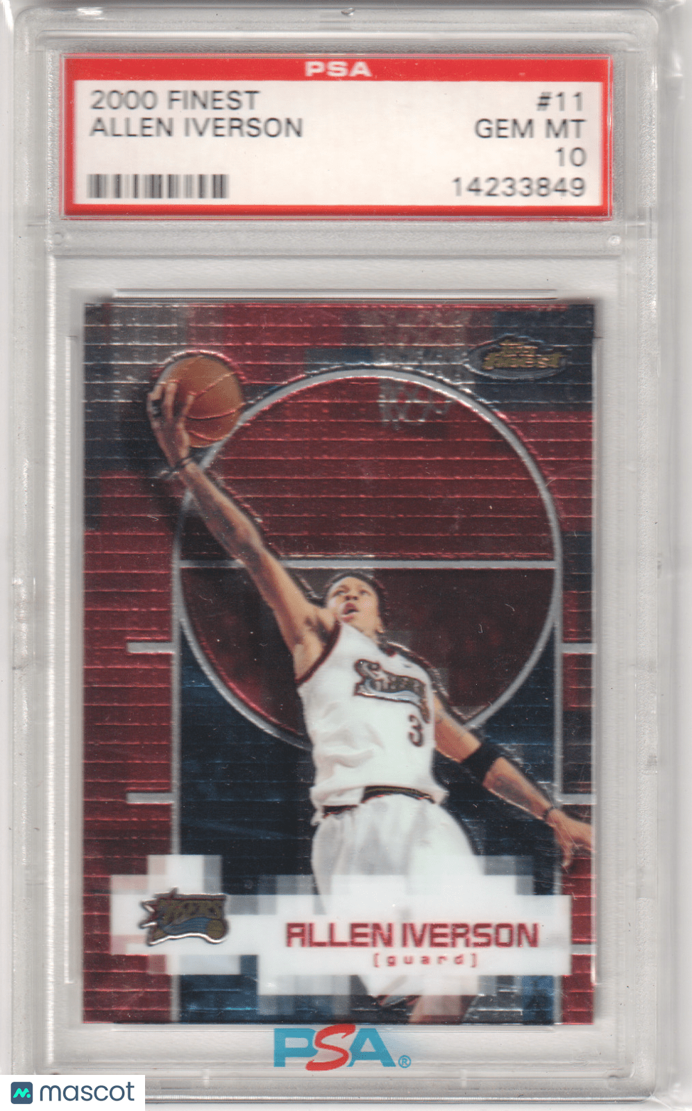 ALLEN IVERSON 2000 Topps Finest 11 PSA 10 GEM MINT - 76ERS - Columbia Hobby - Sports Card Boxes - Toploaders - Card Savers