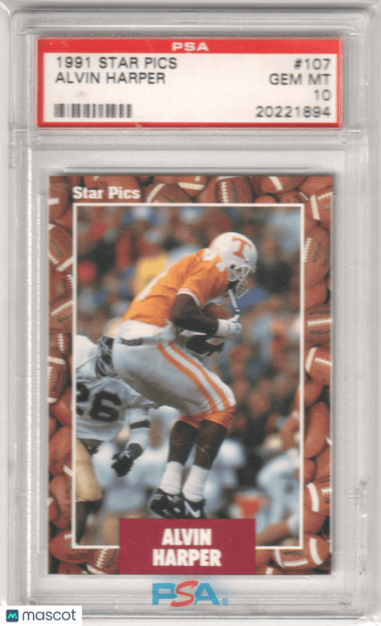 ALVIN HARPER 1991 Star Pics 107 PSA 10 GEM MINT BUCS Pop 8 - Columbia Hobby - Sports Card Boxes - Toploaders - Card Savers