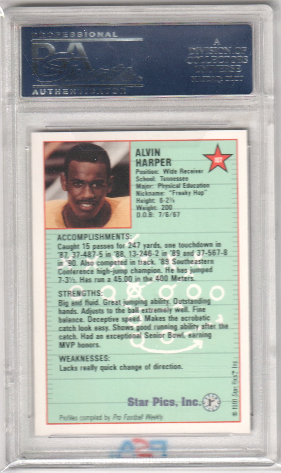 ALVIN HARPER 1991 Star Pics 107 PSA 10 GEM MINT BUCS Pop 8 - Columbia Hobby - Sports Card Boxes - Toploaders - Card Savers