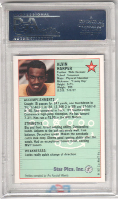 ALVIN HARPER 1991 Star Pics 107 PSA 10 GEM MINT BUCS Pop 8 - Columbia Hobby - Sports Card Boxes - Toploaders - Card Savers