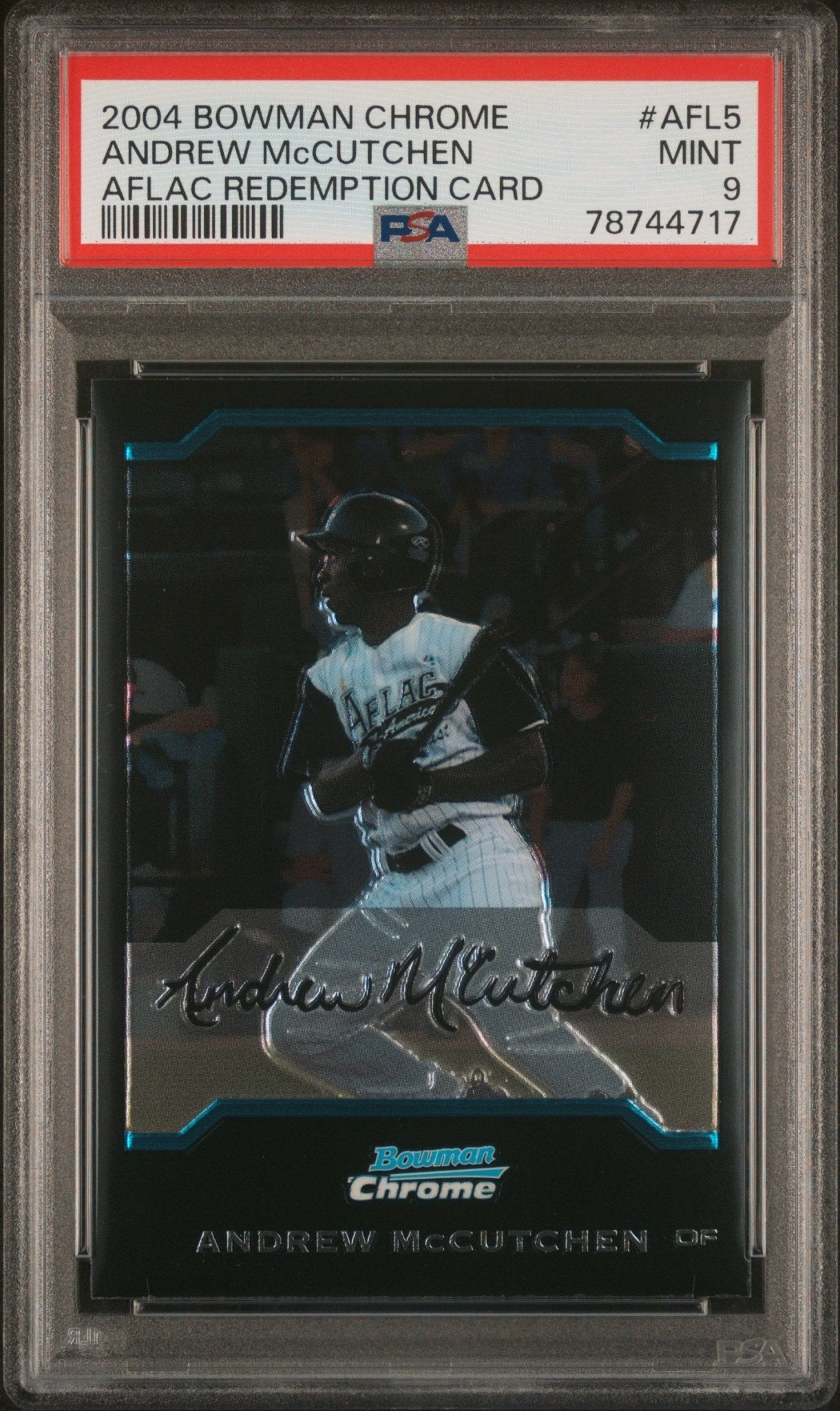 ANDREW McCUTCHEN 2004 Bowman Chrome Aflac Redemption Card #AFL5 PSA 9 MINT - Columbia Hobby - Sports Card Boxes - Toploaders - Card Savers
