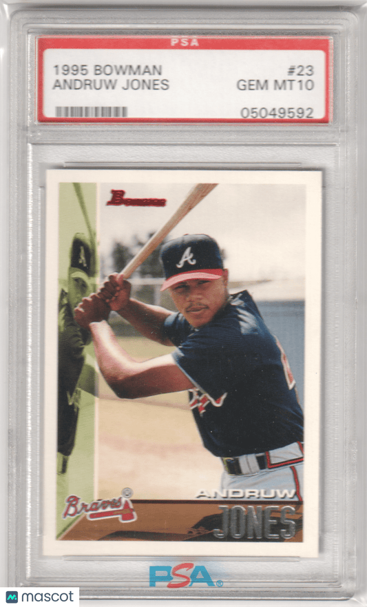 ANDRUW JONES 1995 Bowman RC Rookie 23 PSA 10 GEM MINT - BRAVES - Columbia Hobby - Sports Card Boxes - Toploaders - Card Savers