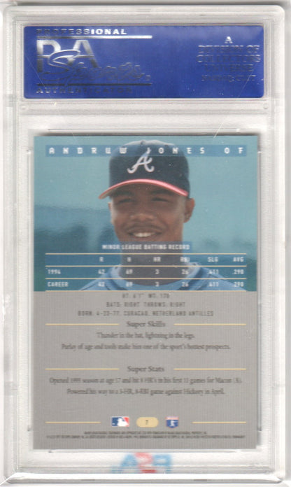 ANDRUW JONES 1995 Bowman's Best Blue RC Rookie 7 PSA 10 GEM MINT - BRAVES - Columbia Hobby - Sports Card Boxes - Toploaders - Card Savers
