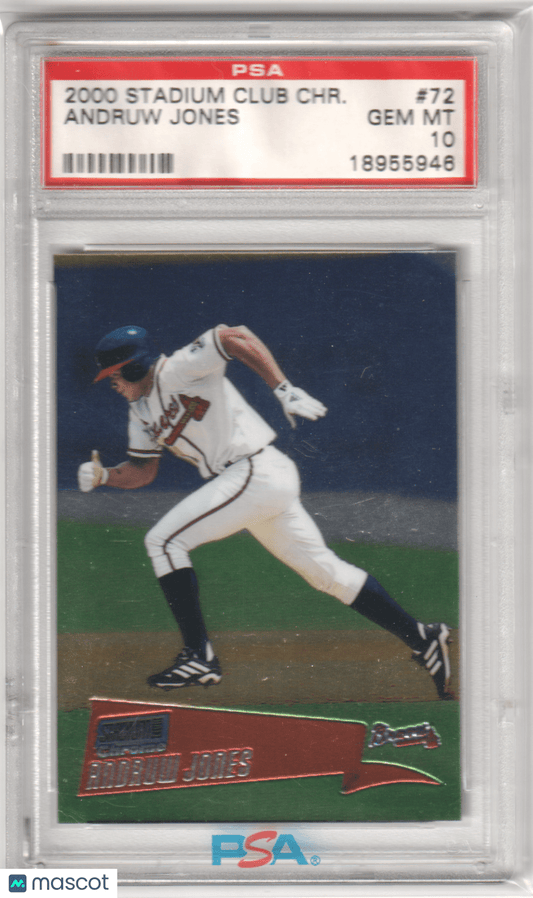 ANDRUW JONES 2000 Topps Stadium Club Chrome 72 PSA 10 GEM MINT Pop 1 - Columbia Hobby - Sports Card Boxes - Toploaders - Card Savers