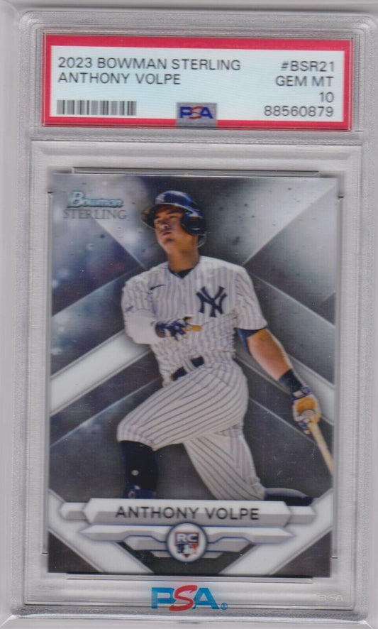 ANTHONY VOLPE 2023 Bowman Sterling RC Rookie PSA 10 GEM MINT - YANKEES - Columbia Hobby - Sports Card Boxes - Toploaders - Card Savers
