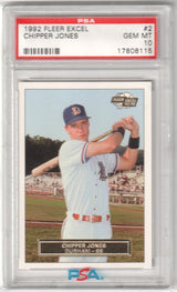 CHIPPER JONES 1992 Fleer Excel RC Rookie #2 PSA 10 GEM MINT - BRAVES