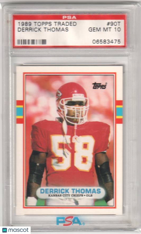 DERRICK THOMAS 1989 Topps Traded #90T PSA 10 GEM MINT - CHIEFS