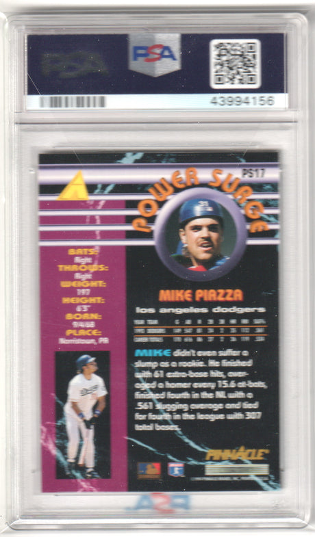 MIKE PIAZZA 1994 Pinnacle Power Surge #PS17 PSA 9 MINT - DODGERS