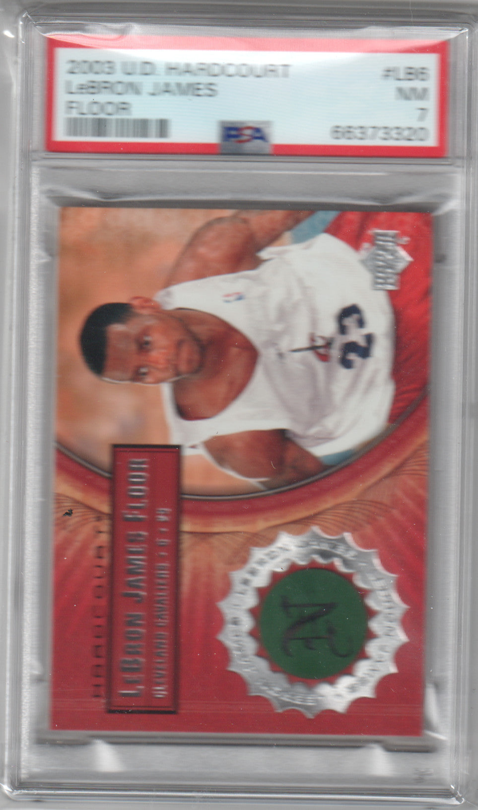 LEBRON JAMES 2003 Upper Deck Hardcourt Floor Rookie RC #LB6 PSA 7 - LAKERS