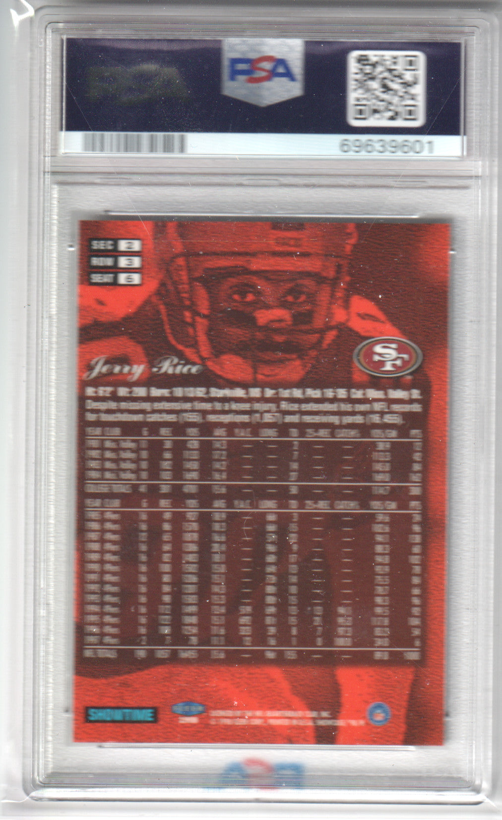 JERRY RICE 1998 Flair Showcase #6 Row 3 PSA 8 NM - 49ers