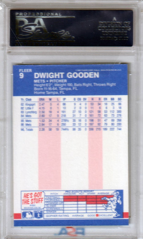 DWIGHT GOODEN 1987 Fleer #9 PSA 10 GEM MINT - METS