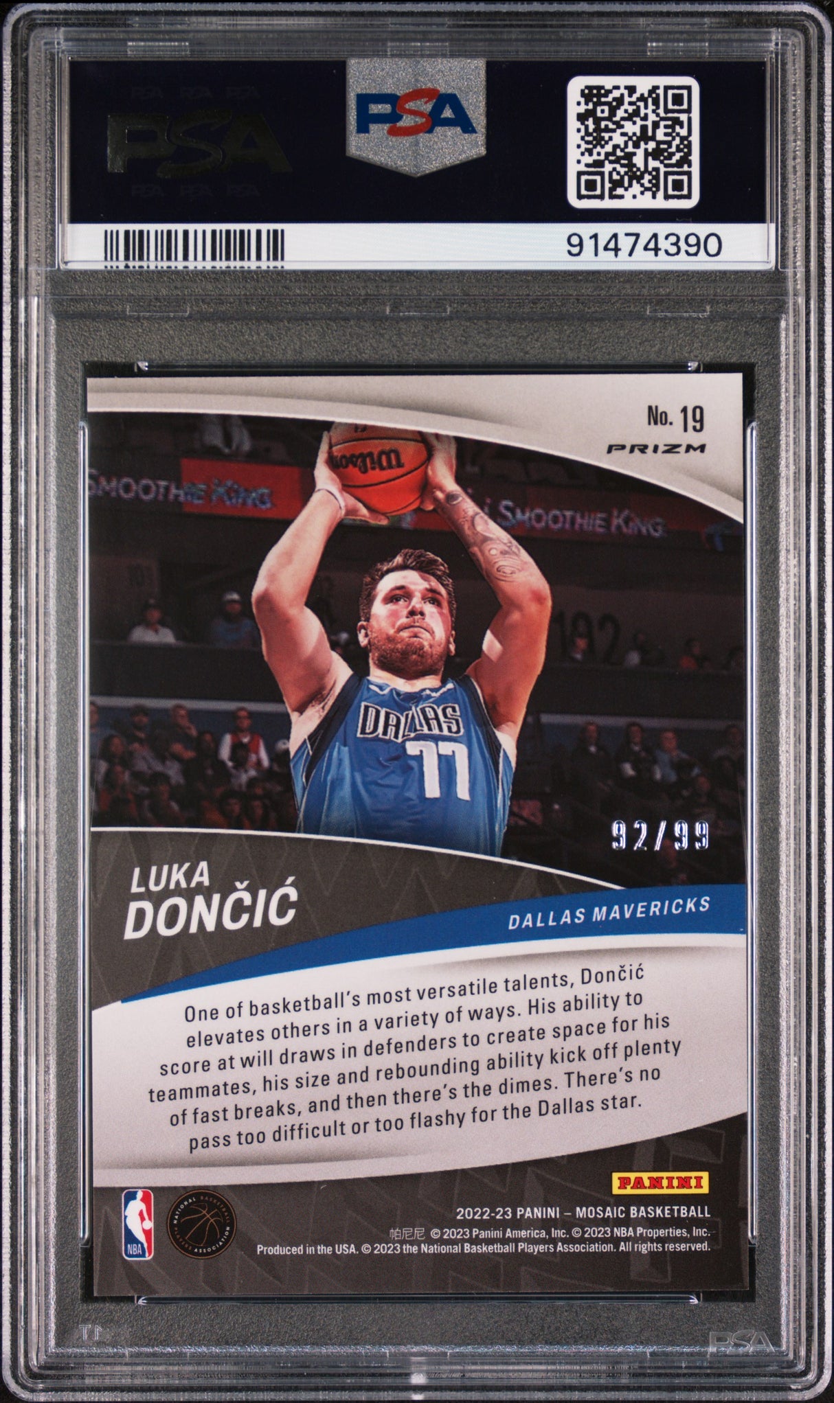 LUKA DONCIC 2022 Panini Mosaic Elevate #19 Reactive Yellow PSA 10 GEM Pop 1