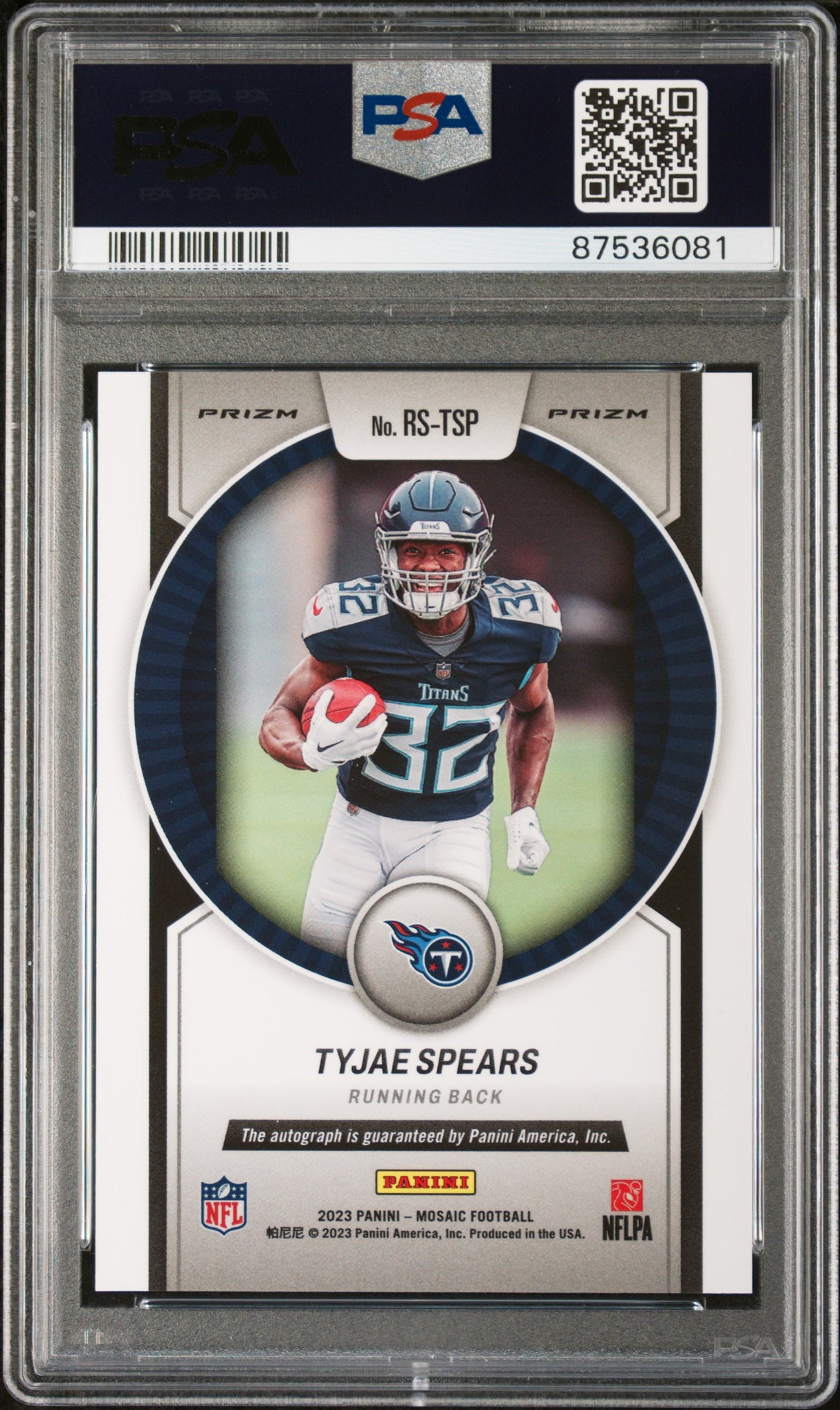 TYJAE SPEARS 2023 Panini Mosaic Rookie Scripts Autograph Auto PSA 10 - GEM MINT