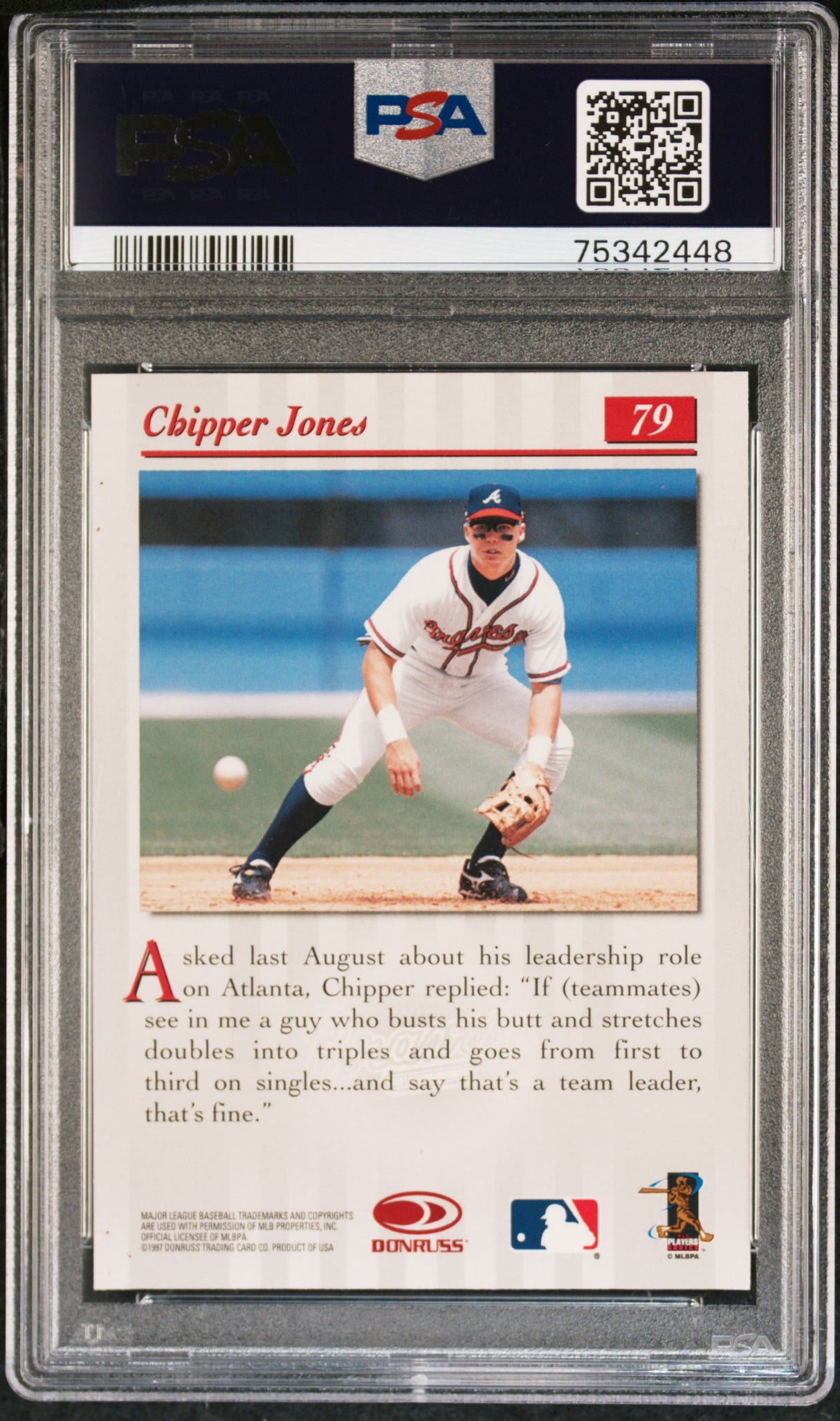 CHIPPER JONES 1997 Studio Press Proof #79 Gold PSA 7 NM - BRAVES