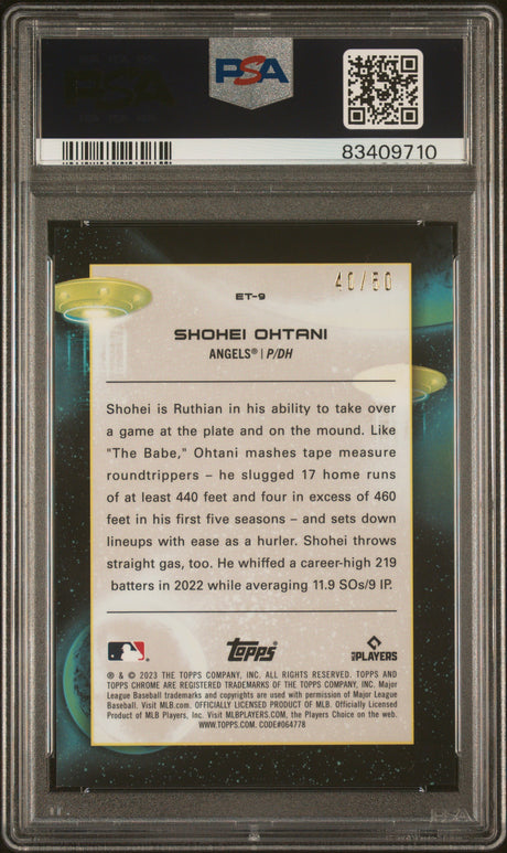 SHOHEI OHTANI 2023 Cosmic Chrome Extraterrestrial GOLD #/50 Interstellar PSA 10