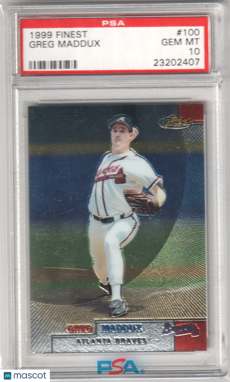 GREG MADDUX 1999 Topps Finest #100 PSA 10 GEM MINT - BRAVES Pop 25