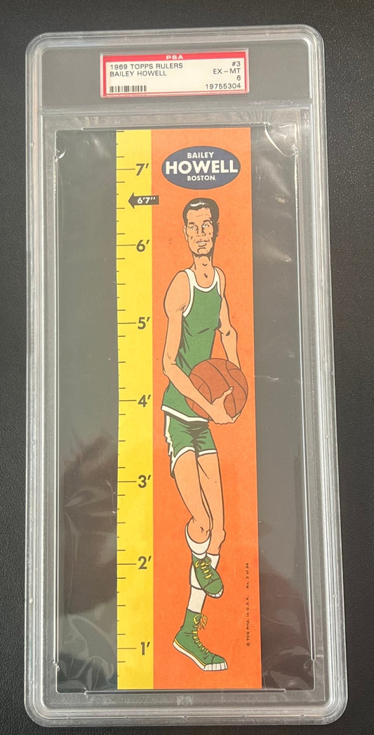 BAILEY HOWELL 1969 Topps Rulers #3 PSA 6 EX - MT - CELTICS - Columbia Hobby - Sports Card Boxes - Toploaders - Card Savers
