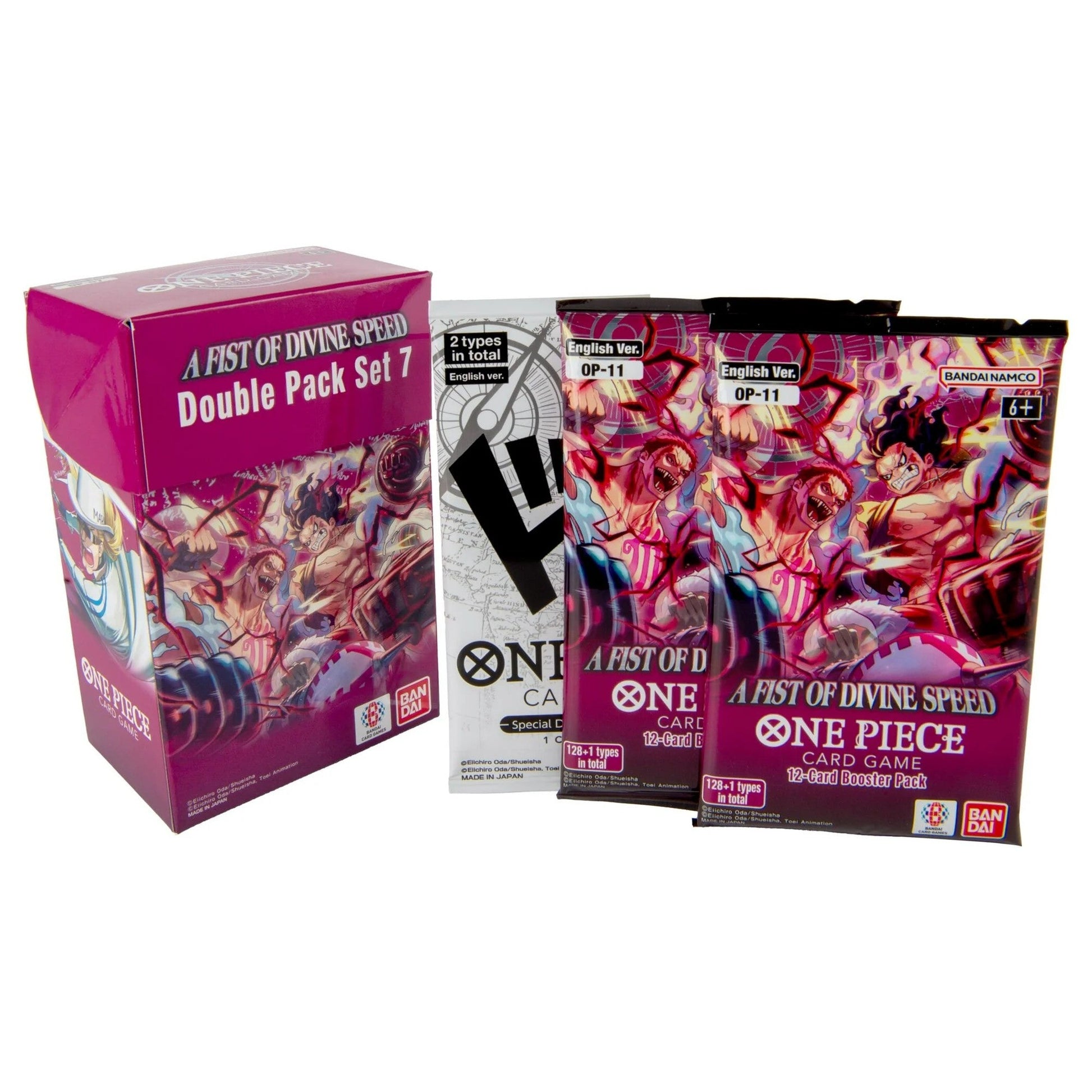 Bandai Trading Card Games One Piece Double Pack 7 - A Fist of Divine Speed - Columbia Hobby - Sports Card Boxes - Toploaders - Card Savers