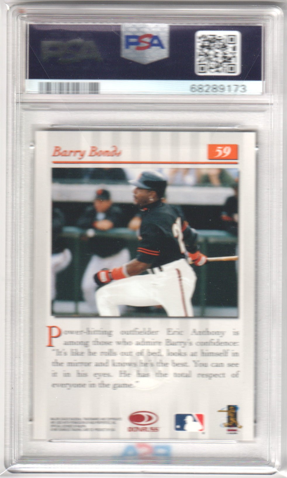 BARRY BONDS 1997 Studio Press Proof 59 Gold PSA 8 NM - MT - GIANTS - Columbia Hobby - Sports Card Boxes - Toploaders - Card Savers