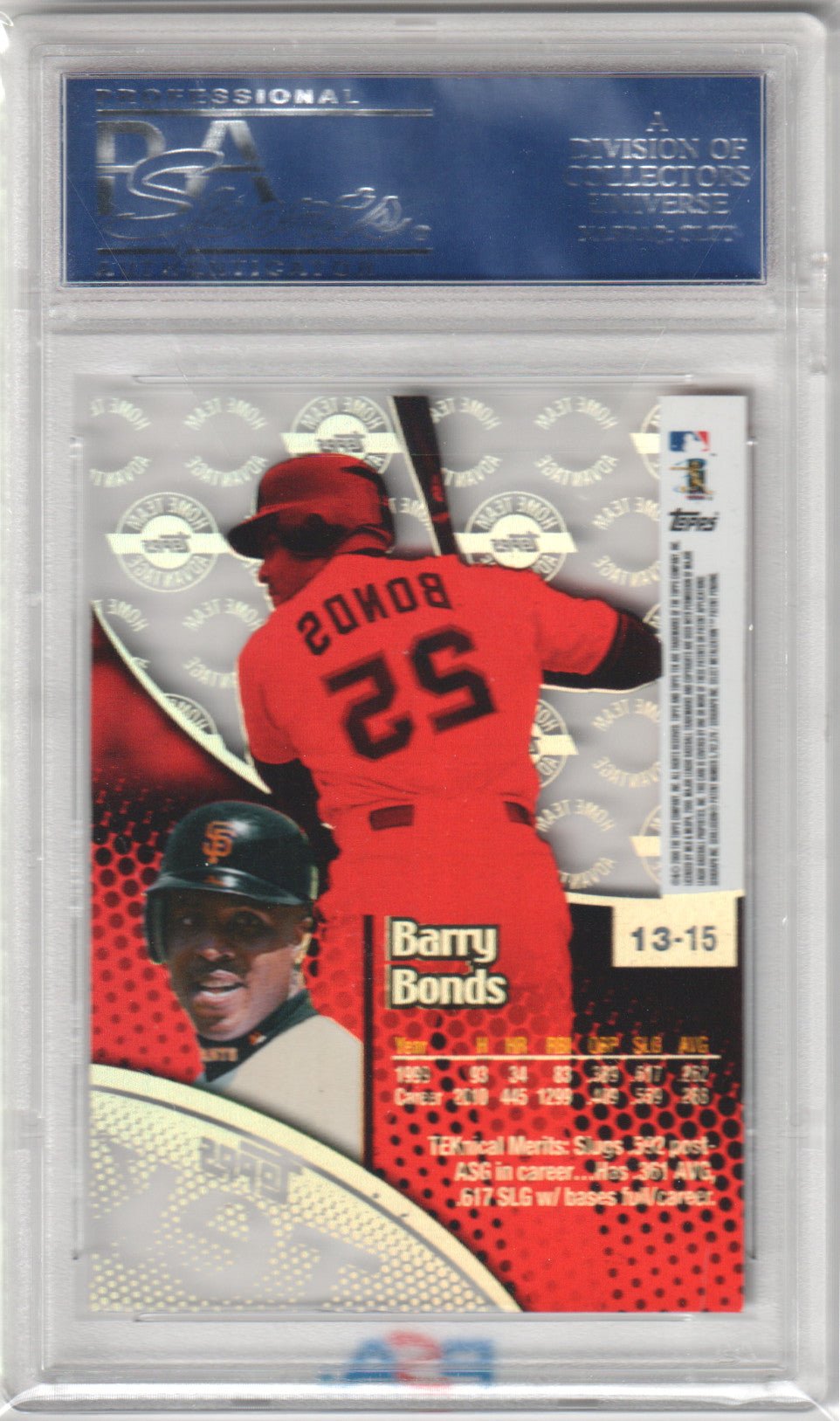 BARRY BONDS 2000 Topps Tek #13 - 15 PSA 10 GEM MINT - GIANTS Pop 13 - Columbia Hobby - Sports Card Boxes - Toploaders - Card Savers