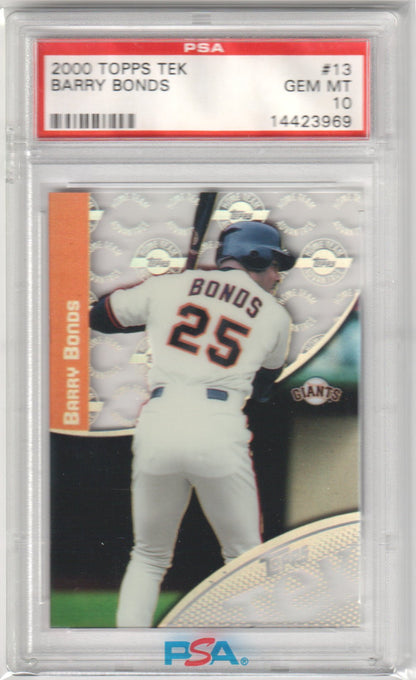 BARRY BONDS 2000 Topps Tek #13 - 15 PSA 10 GEM MINT - GIANTS Pop 13 - Columbia Hobby - Sports Card Boxes - Toploaders - Card Savers