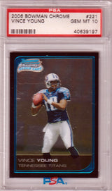 VINCE YOUNG 2006 Bowman Chrome RC Rookie #221 PSA 10 GEM MINT - TITANS