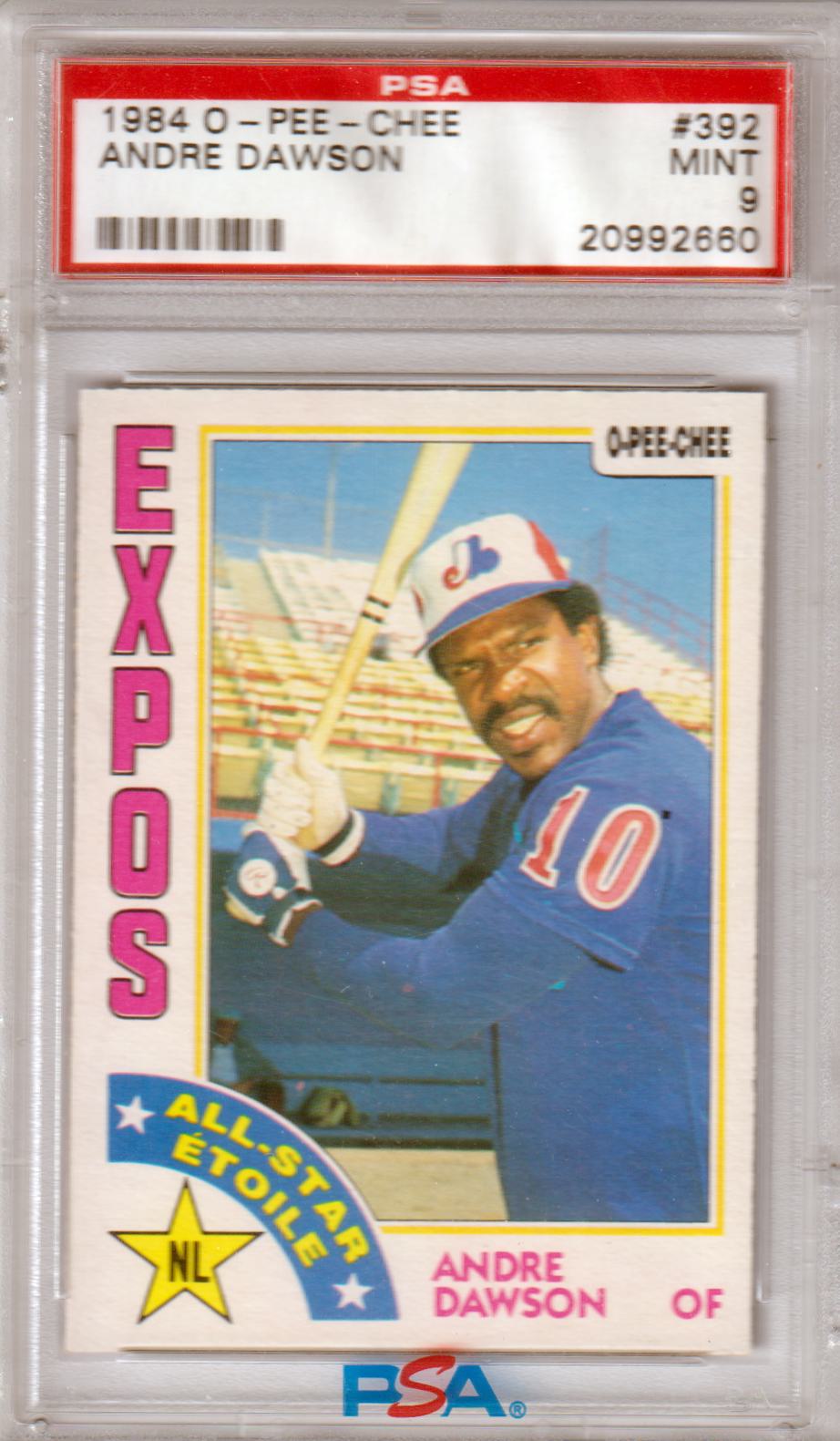 ANDRE DAWSON 1984 O-Pee-Chee #392 PSA 9 MINT - EXPOS