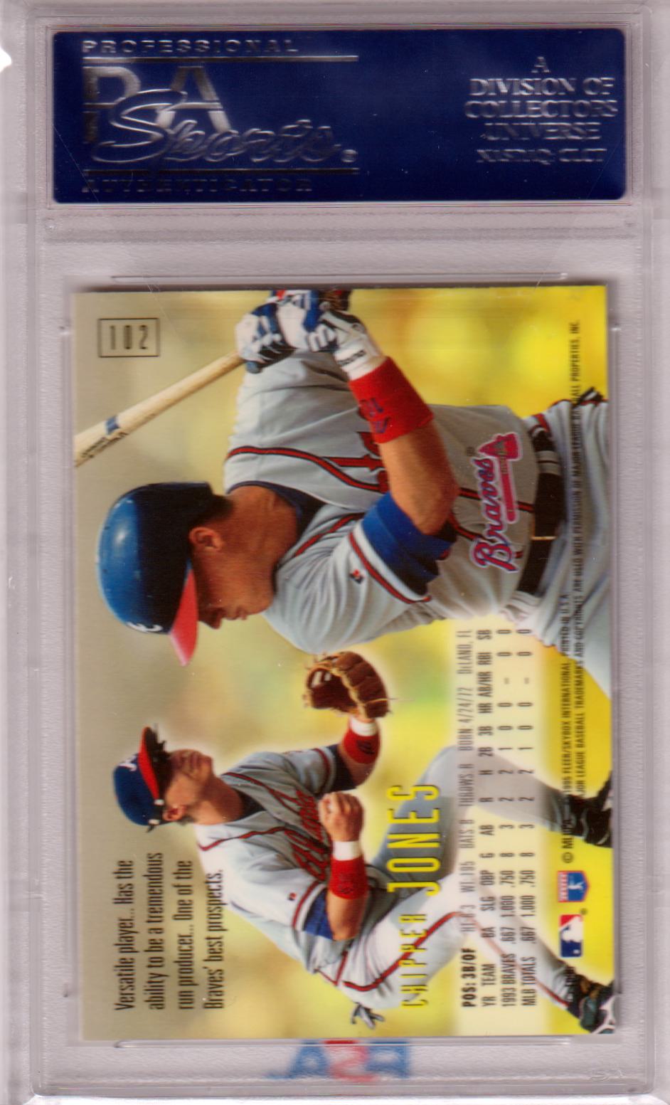 CHIPPER JONES 1995 Emotion #102 PSA 10 GEM MINT - BRAVES