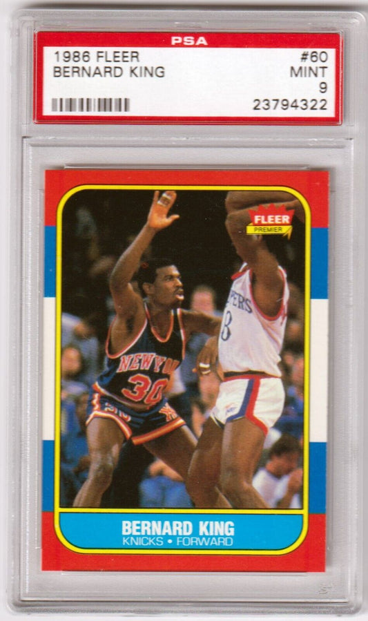 BERNARD KING 1986 - 87 Fleer #60 PSA 9 MINT - KNICKS - Columbia Hobby - Sports Card Boxes - Toploaders - Card Savers