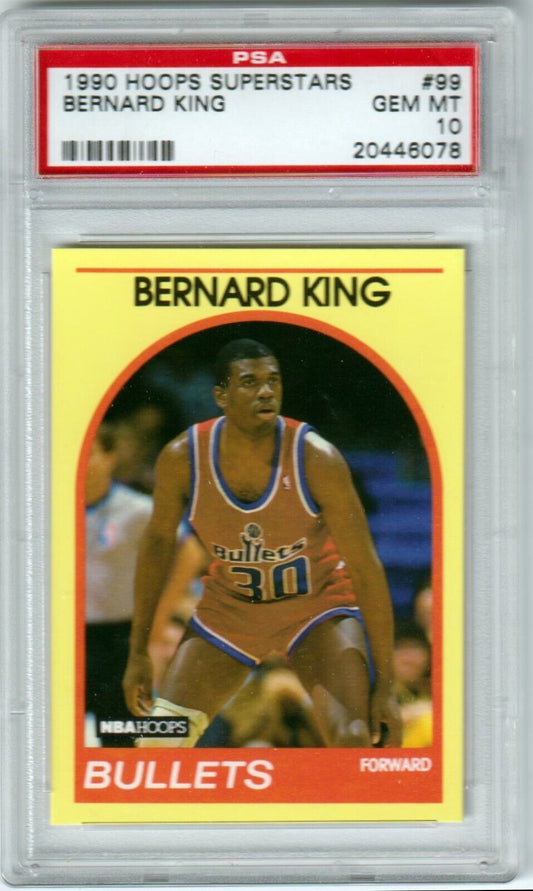BERNARD KING 1990 - 91 Hoops Superstars #99 PSA 10 GEM MINT - BULLETS - Columbia Hobby - Sports Card Boxes - Toploaders - Card Savers