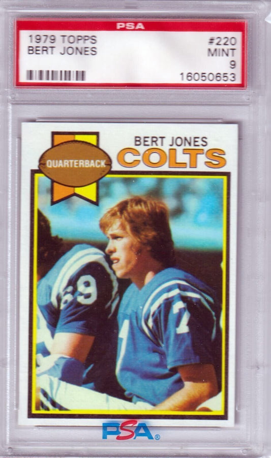 BERT JONES 1979 Topps #220 PSA 9 MINT - COLTS - Columbia Hobby - Sports Card Boxes - Toploaders - Card Savers