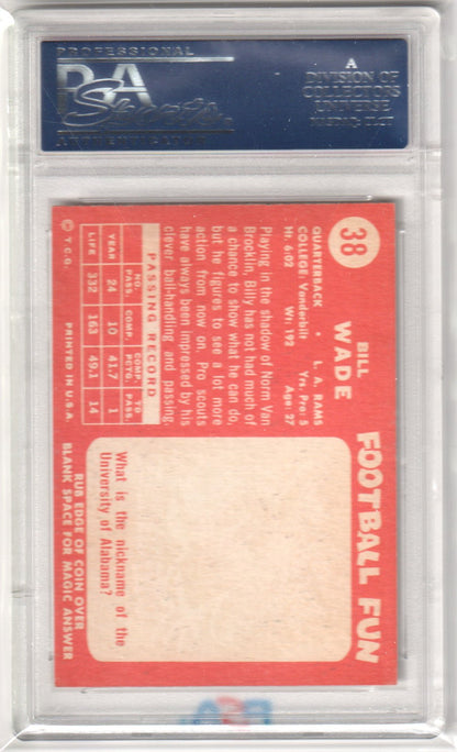BILL WADE 1958 Topps 38 PSA 7 NM - RAMS - Columbia Hobby - Sports Card Boxes - Toploaders - Card Savers