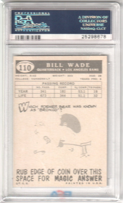BILL WADE 1959 Topps 110 PSA 8 NM - MT - BEARS - Columbia Hobby - Sports Card Boxes - Toploaders - Card Savers