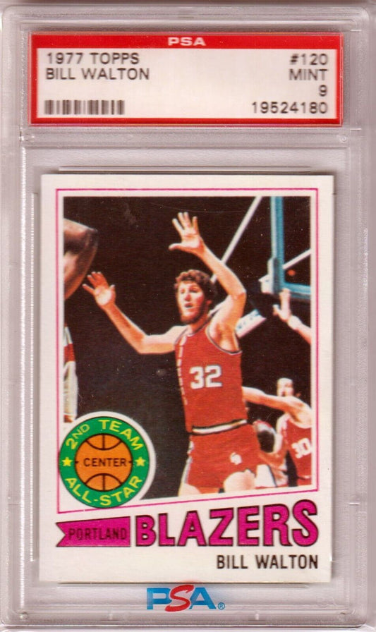 BILL WALTON 1977 - 78 Topps #120 PSA 9 MINT - TRAIL BLAZERS - Columbia Hobby - Sports Card Boxes - Toploaders - Card Savers