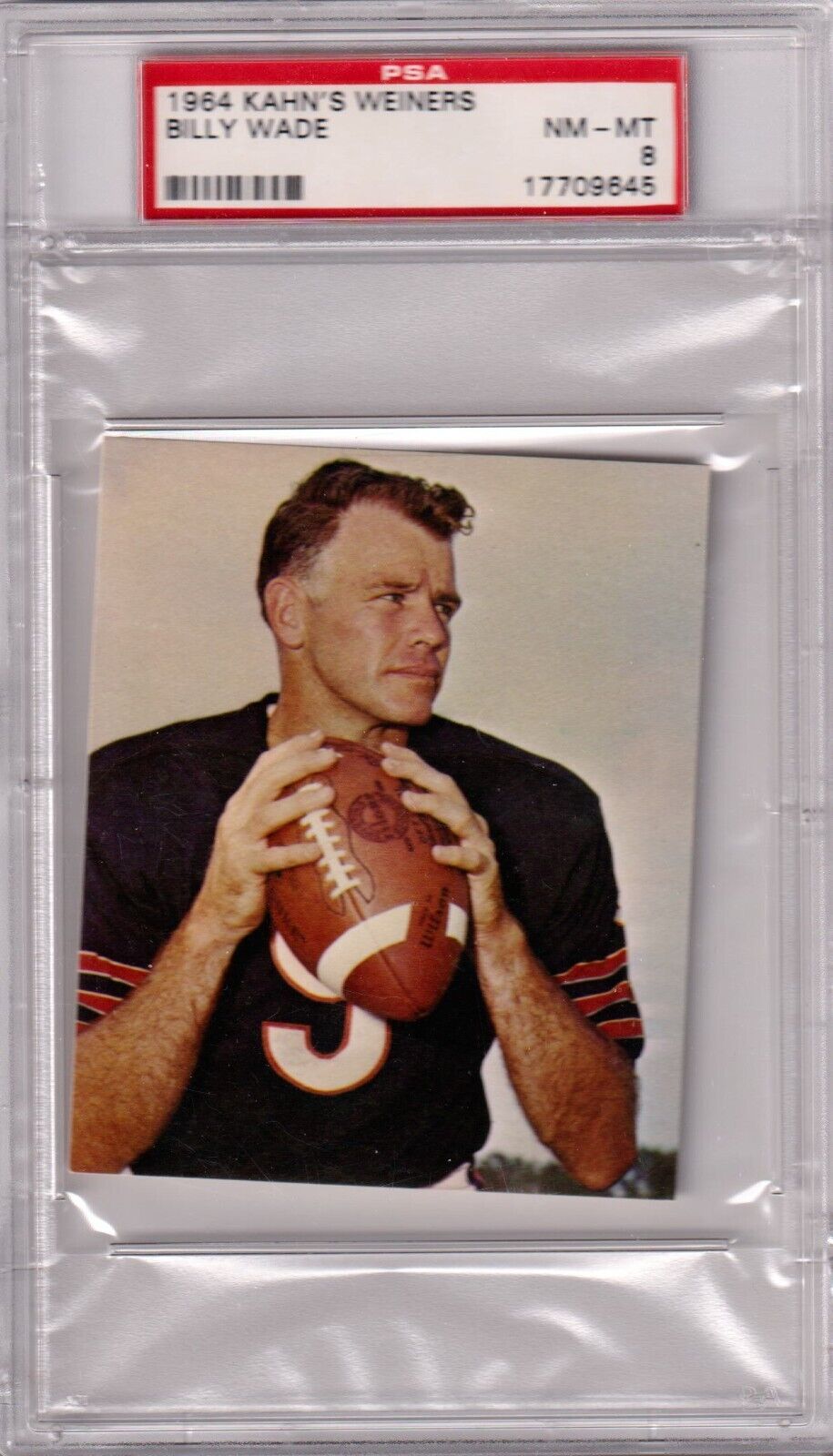 BILLY WADE 1964 Kahn's Wieners PSA 8 NM - MT - RAMS BEARS - Columbia Hobby - Sports Card Boxes - Toploaders - Card Savers