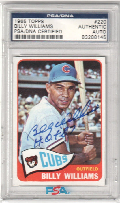 BILLY WILLIAMS 1965 Topps Autographed Auto Signed PSA / DNA Certified - CUBS - Columbia Hobby - Sports Card Boxes - Toploaders - Card Savers