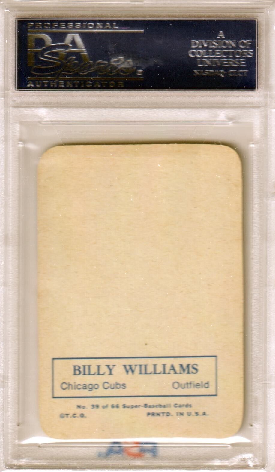 BILLY WILLIAMS 1969 Topps Super #39 PSA 8 NM - MT - CUBS - Columbia Hobby - Sports Card Boxes - Toploaders - Card Savers
