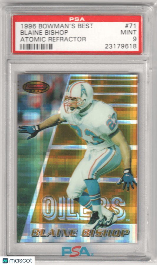 BLAINE BISHOP 1996 Bowman's Best 71 Atomic Refractor PSA 9 MINT Pop 1 - Columbia Hobby - Sports Card Boxes - Toploaders - Card Savers