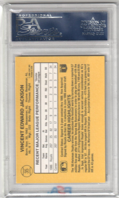 BO JACKSON 1987 Donruss RC Rookie #35 PSA 10 GEM MINT - ROYALS - Columbia Hobby - Sports Card Boxes - Toploaders - Card Savers