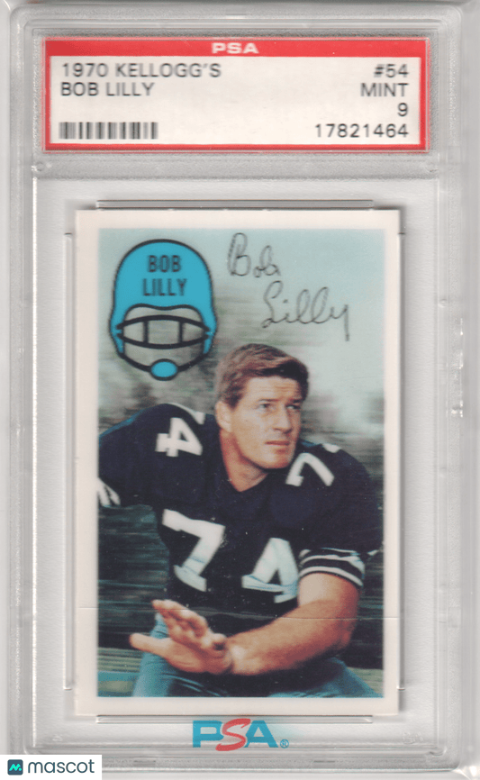 BOB LILLY 1970 Kellogg's 54 PSA 9 MINT - COWBOYS - Columbia Hobby - Sports Card Boxes - Toploaders - Card Savers