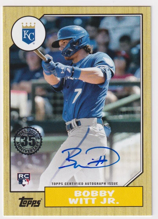BOBBY WITT 2022 Topps Series 2 Autograph Auto RC Rookie 1987 - ROYALS - Columbia Hobby - Sports Card Boxes - Toploaders - Card Savers