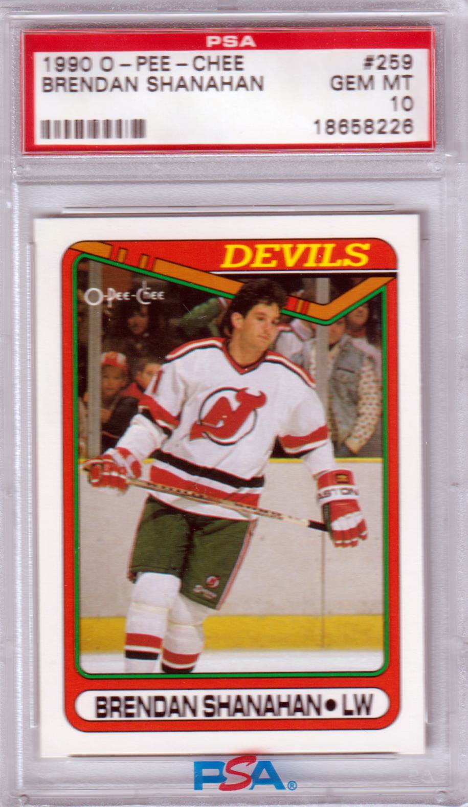 BRENDAN SHANAHAN 1990 - 91 O - Pee - Chee #259 PSA 10 GEM MINT - NETS POP 4 - Columbia Hobby - Sports Card Boxes - Toploaders - Card Savers