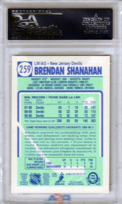 BRENDAN SHANAHAN 1990 - 91 O - Pee - Chee #259 PSA 10 GEM MINT - NETS POP 4 - Columbia Hobby - Sports Card Boxes - Toploaders - Card Savers