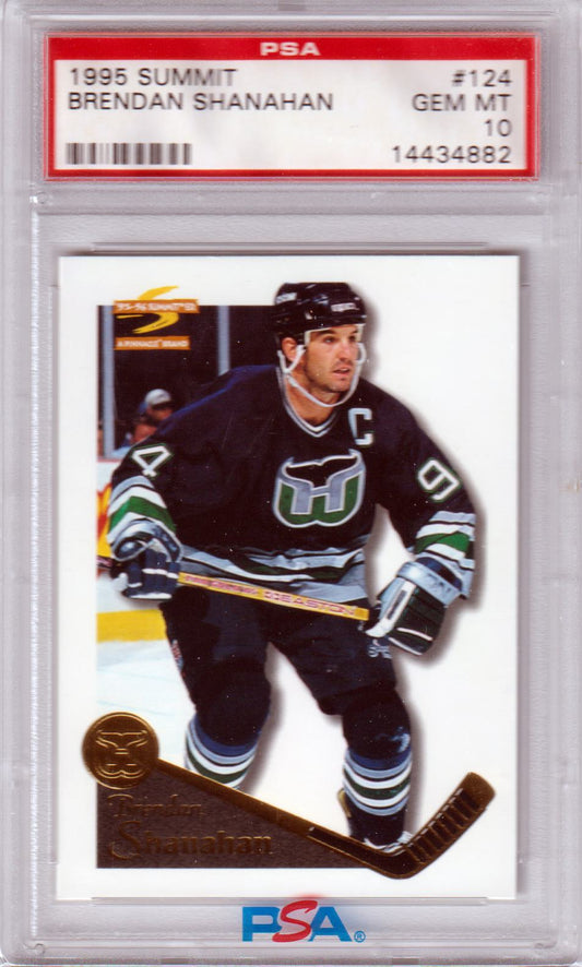BRENDAN SHANAHAN 1995 - 96 Summit #124 PSA 10 GEM MINT POP 1 - Columbia Hobby - Sports Card Boxes - Toploaders - Card Savers
